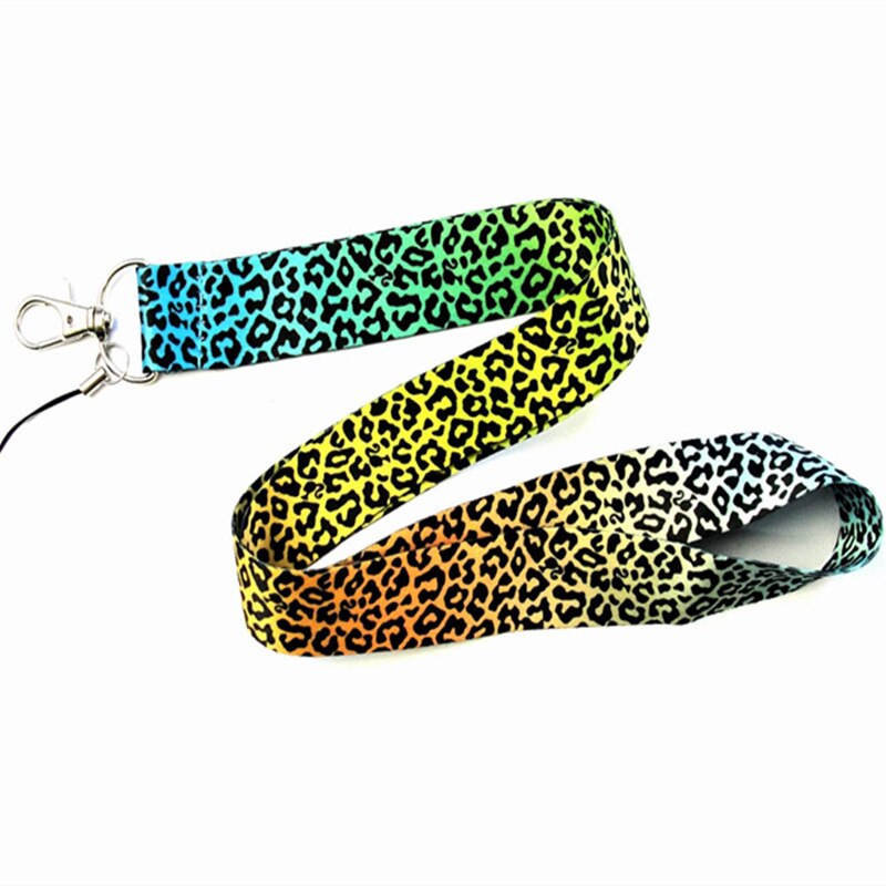Leopard Print Phone holder Key Lanyard Cheetah ID Badge Holders Animal Phone Neck Straps with Keyring Mobile Phone Accessories: B