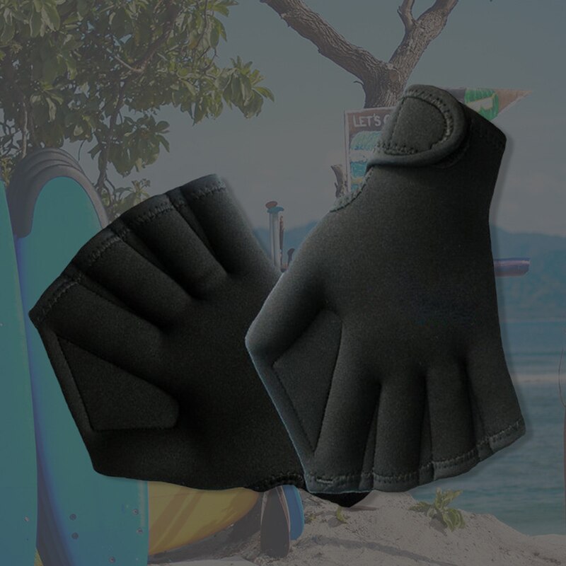 Swimming Gloves - Webbed Flippers - Fitness Training Paddles - Adjustable Straps - Adult