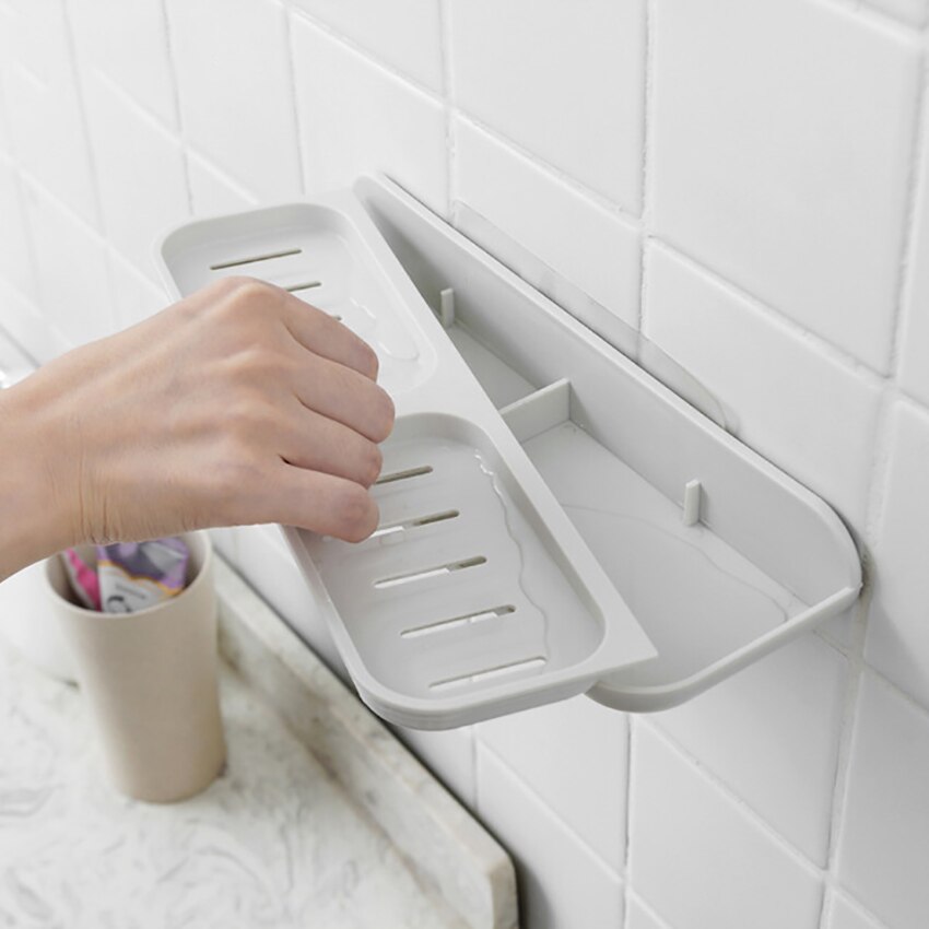 Porte-savon mural auto-adhésif avec grille de Drainage, support pour salle de bains et évier de cuisine