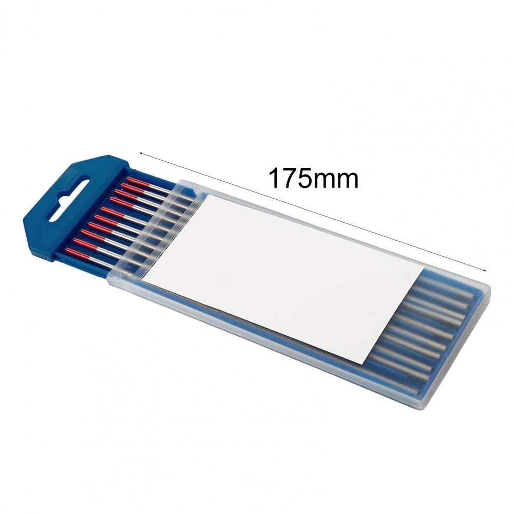 10Pcs 1.6-3.2mm Tungsten Electrodes Wear-resistant Stable Welding Red Thoriated TIG Welding Tungsten Electrodes Rod