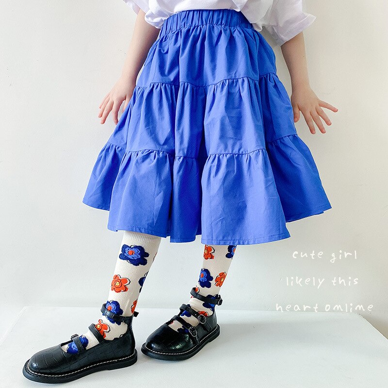 4Pairs/lot Baby Socks Spring Autumn Children Socks Korean Lovely Flower Cotton Kids Girls Tube Socks