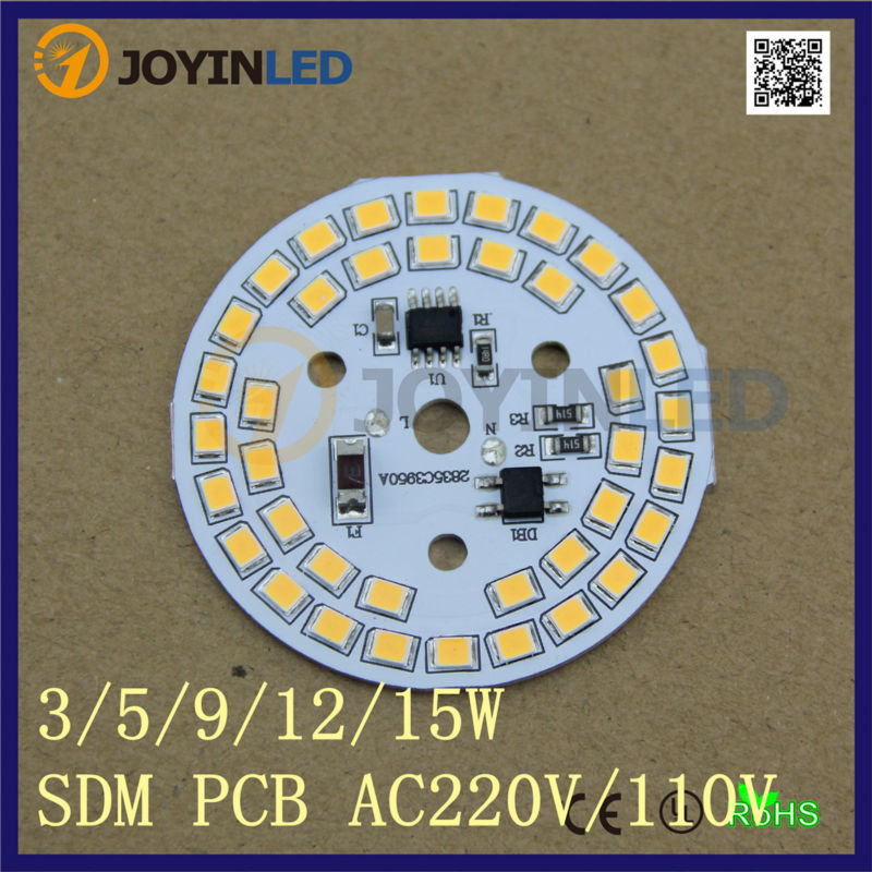 5PCS/LOT 220V dimmable led bulb light source 7W 9W diode light source PCB module