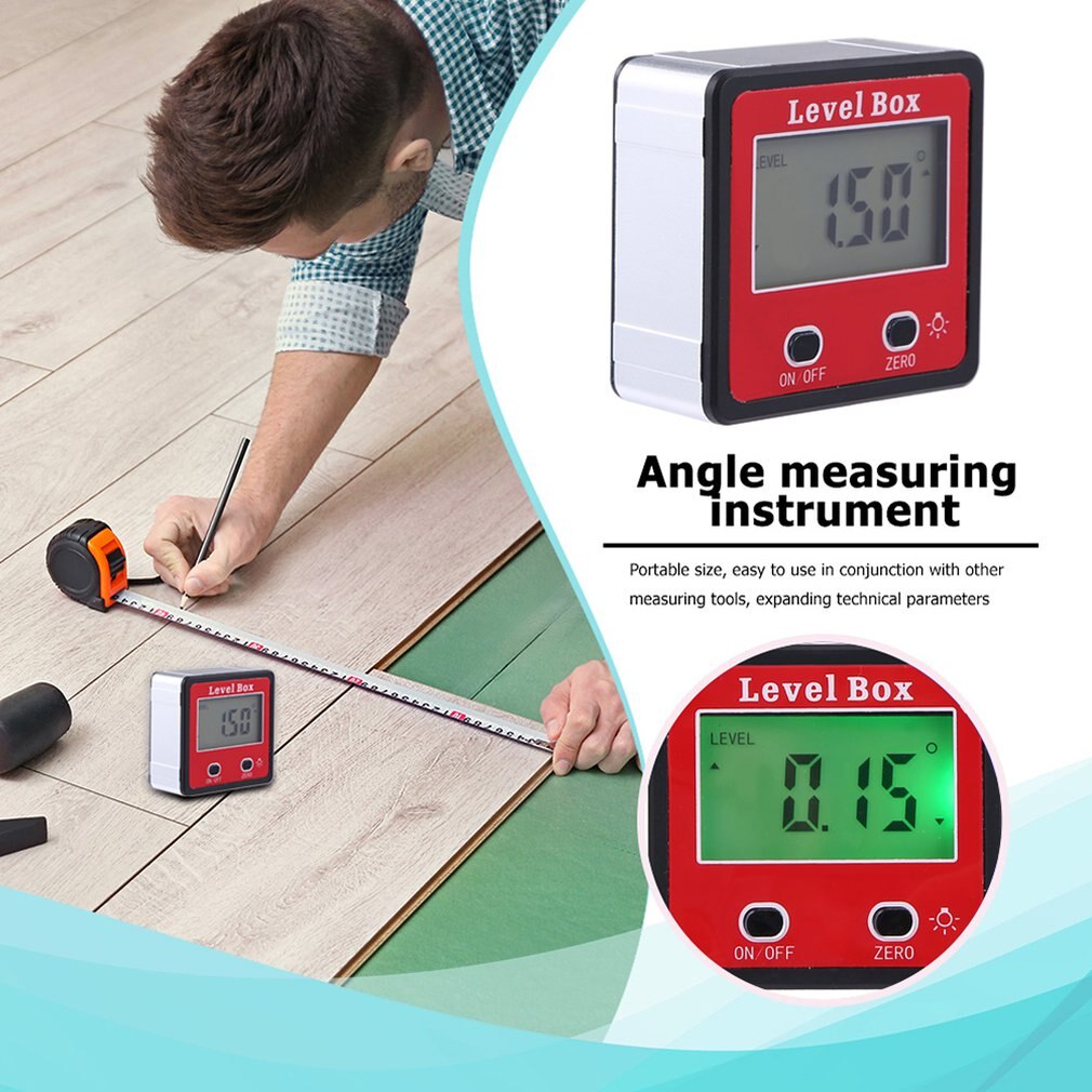 Precision Digital Protractor Inclinometer Water Proof Level Box Digital Angle Finder Bevel Box With Magnet Base