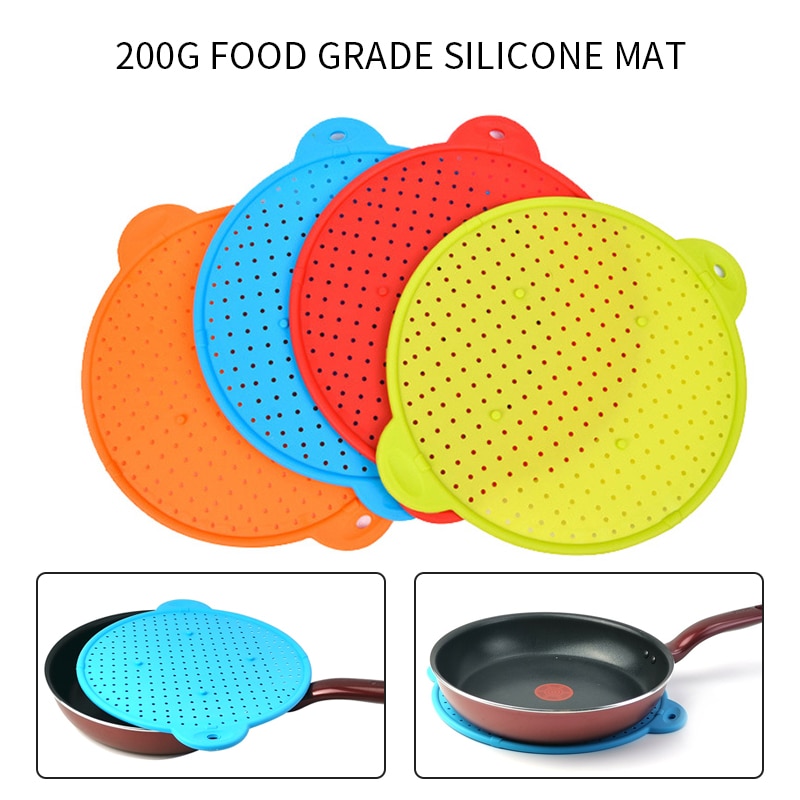 3 In 1 Multifunctionele Kookgerei Siliconen Ploetert Guard Screen Pan Koekenpan Deksel Spill Stopper Pot Ploetert Screen Zeef