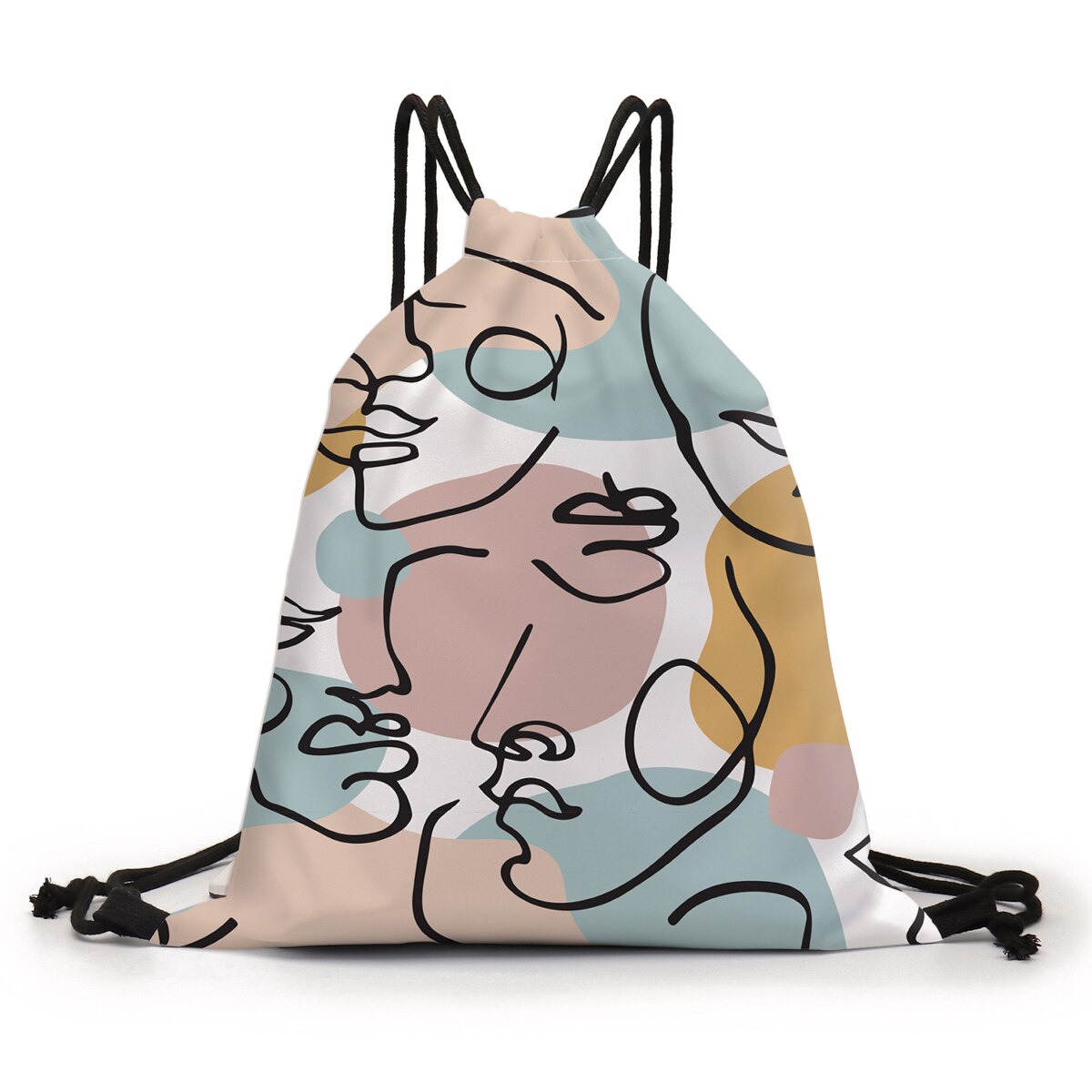 Deanfun Kordelzug Kunst Linie 3D Gedruckt Beutel Taschen Kordelzug Weihnachten Rucksack Für Frauen D60444: Default Title