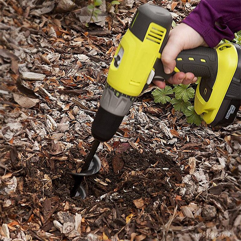 Garden Auger Spiral drill Roto flowerpot Bulb Tree HEXAGONAL drill auger Garden Gardening Bedding Hole Planting Excavator Tool