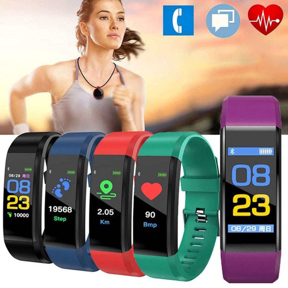 Smartwatch 115 Plus - Opaska Fitness z Monitorem Tętna i Ciśnienia Krwi - Kolorowy Wyświetlacz LCD