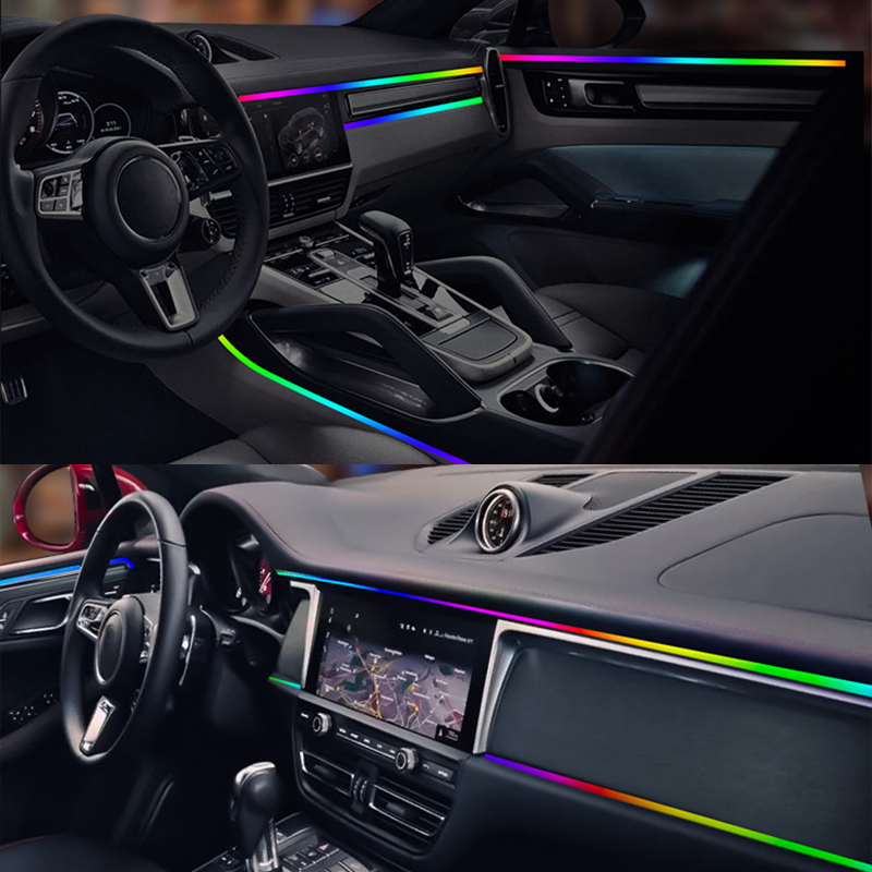 Symphony LED Car Ambient Lights Full Color Streamer Universal LED Interior Hidden Acrylic Strip Atmosphere Lamps App Control