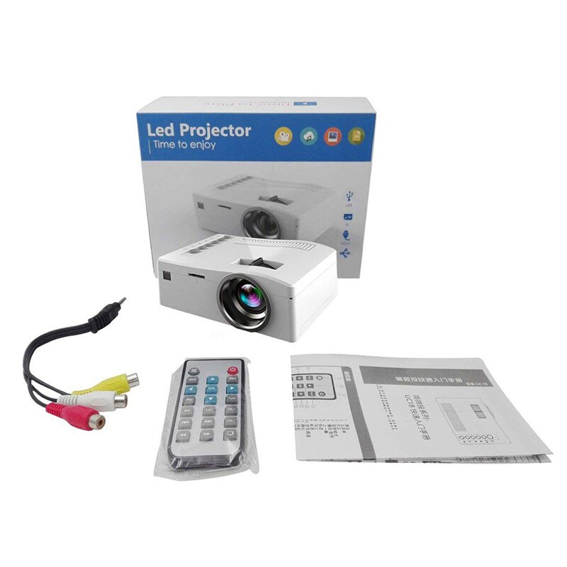 MINI Video Projector UC18 1080P HD 1080 Resolution LED Portable Beamer for Home Cinema Multimedia Handhold USB TV VGA HDMI