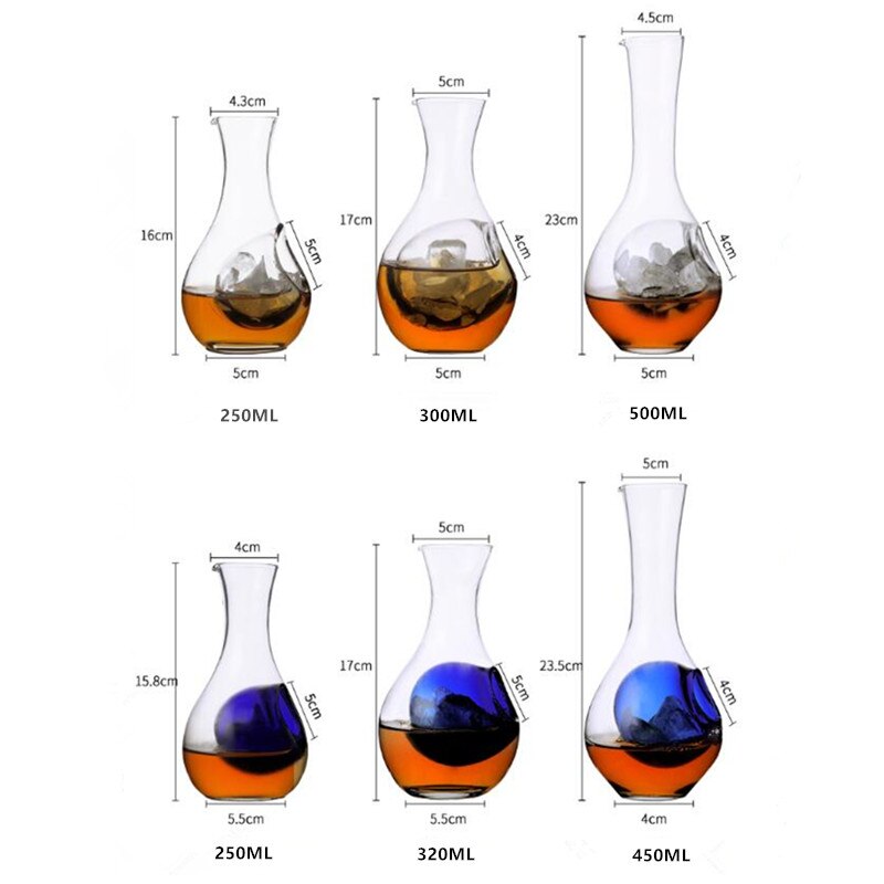 Japansk kristall sake glas iskanna hamster boet vin behållare kylrum vin pourers karaff set vinflaska tummehål