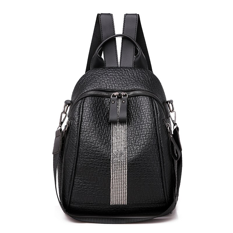 argent diamant sac à dos modèle éléphant sac jeunesse fille voyage sac: black