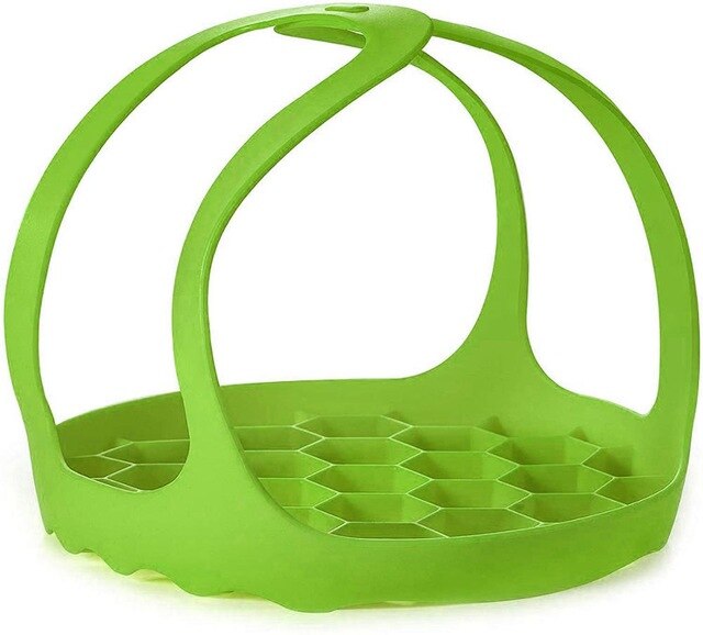 Pressure Cooker Sling Silicone Egg Rack Anti-scalding Steamer Rack Trivet Bakeware Lifter Compatible with 6/8 Qt Instant Pot: Green
