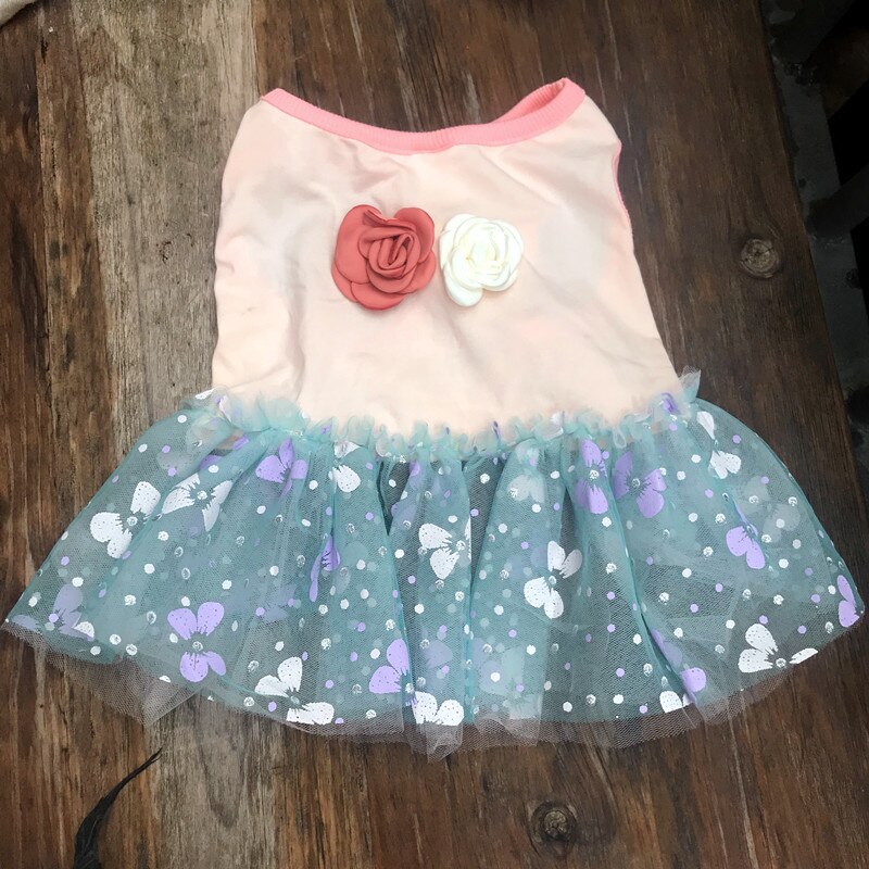 French Bulldog Clothes Summer Dog Dress Poodle Bichon Pomeranian Schnauzer Pug Clothing Princess Skirt Corgi Dog Costume Outfit: 1 / S