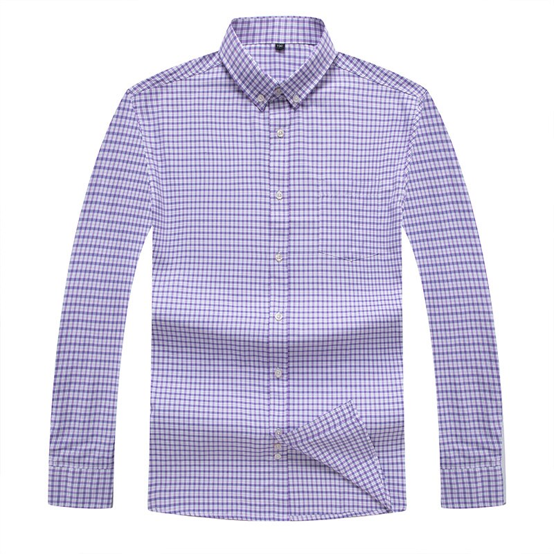 10XL plus size Men's Plaid Cotton Casual Shirts Office Long Sleeve Brand Male Luxury Dress Shirts: Red / 8xl