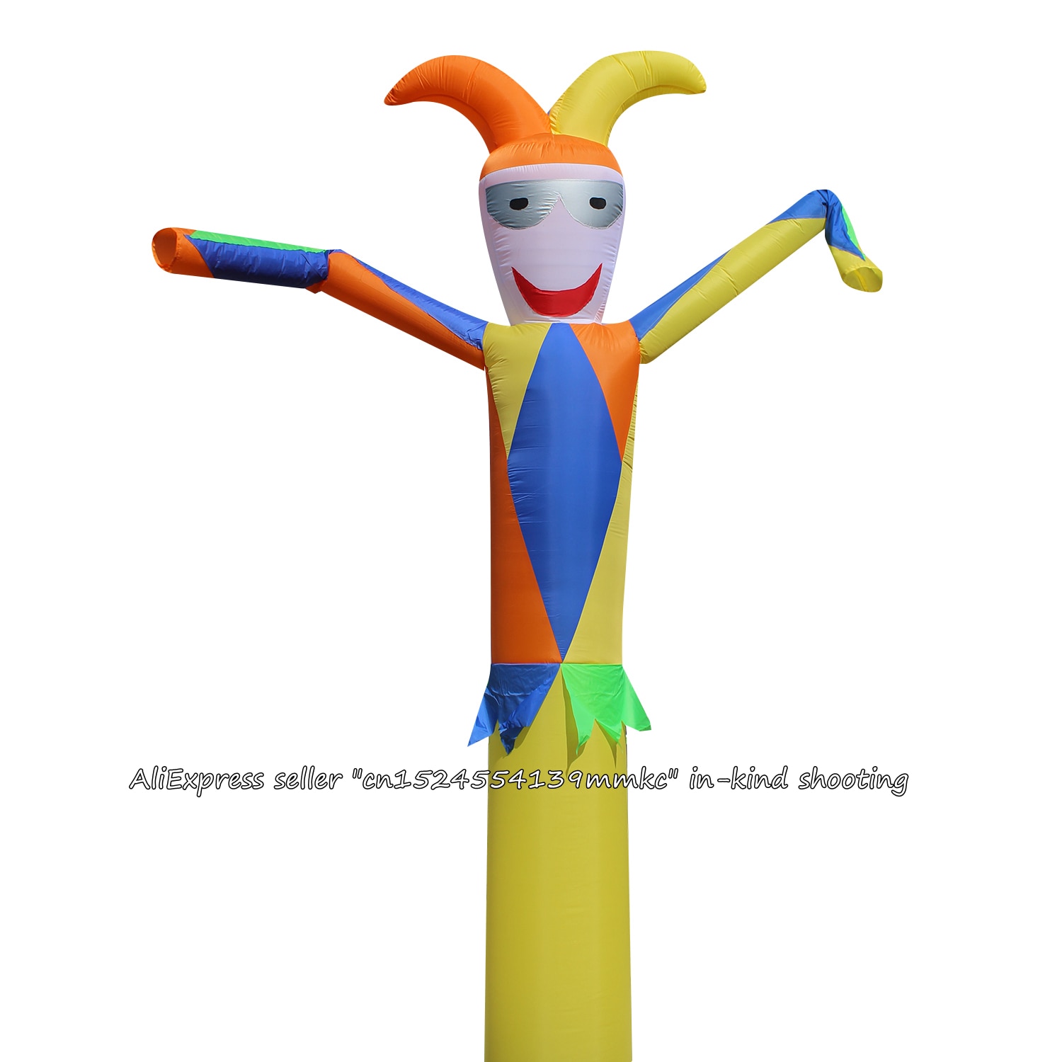 Luft Tänzer Himmel Tänzer Aufblasbare Rohr Grün Clown tanzen Marionette Wind Aufblasbare Werbung federnd für 18 ''Gebläse Gelb Clown