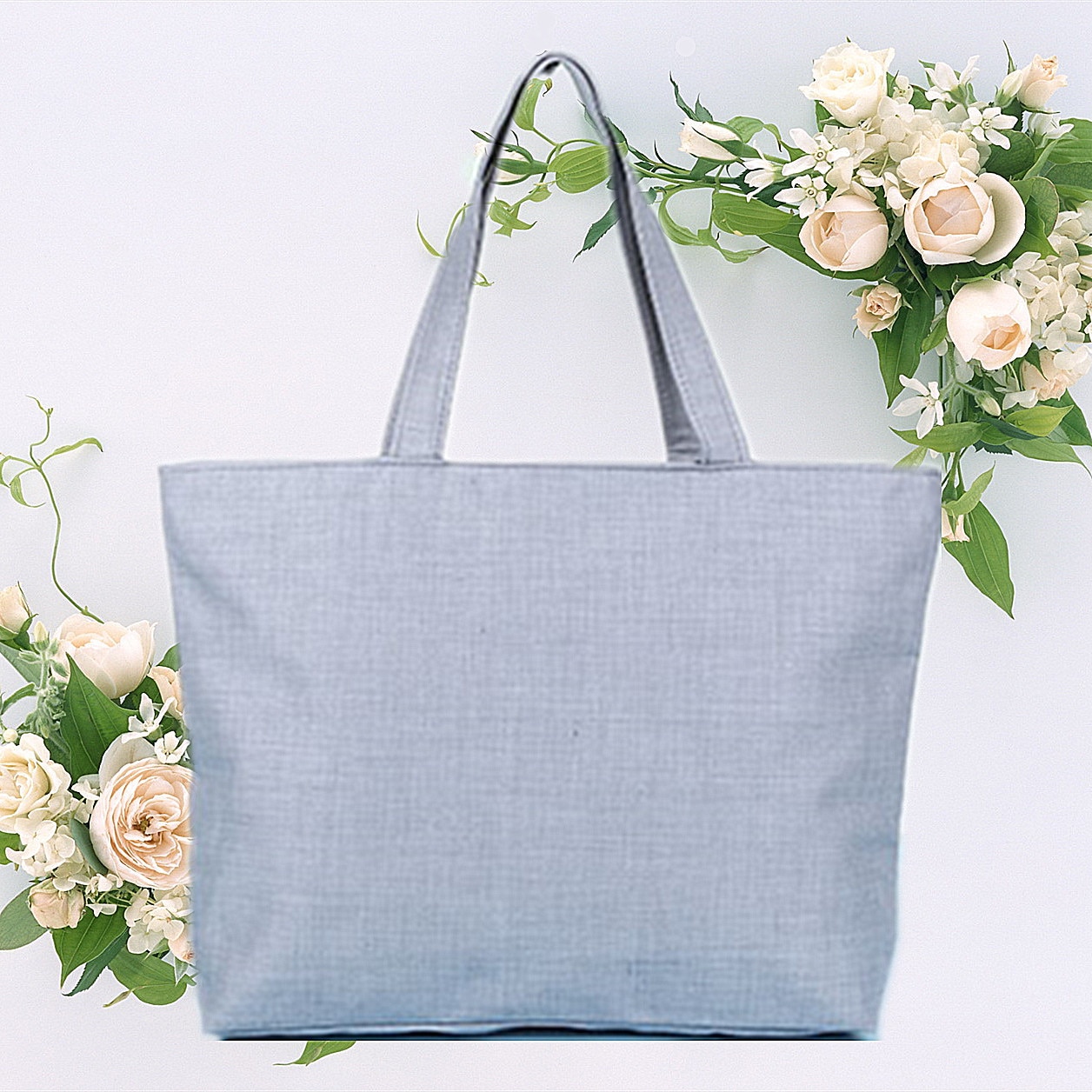 Vrouwen Herbruikbare Boodschappentas Draagbare Canvas Tote Eco Winkelen Handtas Koreaanse Stijl Schoudertas Grote Capaciteit Strandtas: Grijs