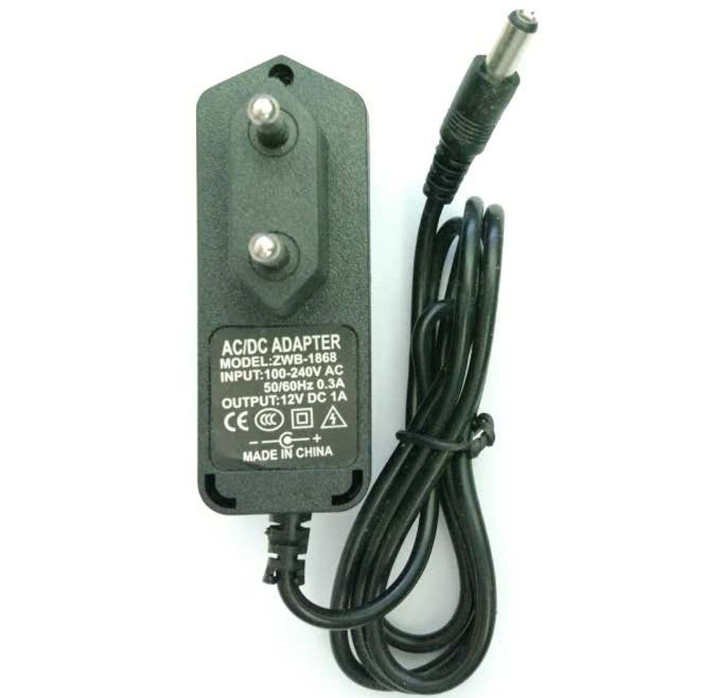 Saída 12vdc1a novo adaptador ac/dc entrada 100-240 v ac50/60 hz 0.3a conversor 1000ma fonte de alimentação ce euplug complacente