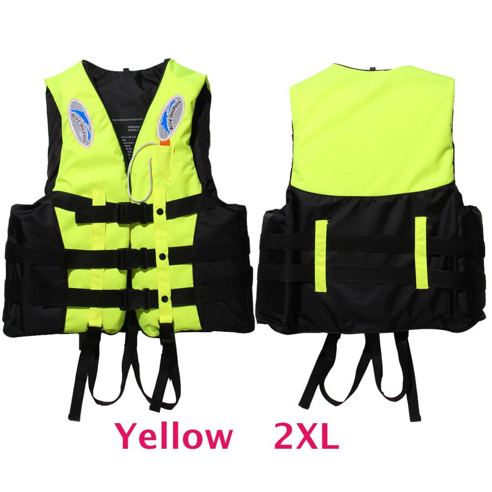 Adult Life Jacket Vest Swimwear Life Vests Jackets with Whistle for Water Sports Man Jacket Swimming Boating Drifting Jacket: Yellow XXL