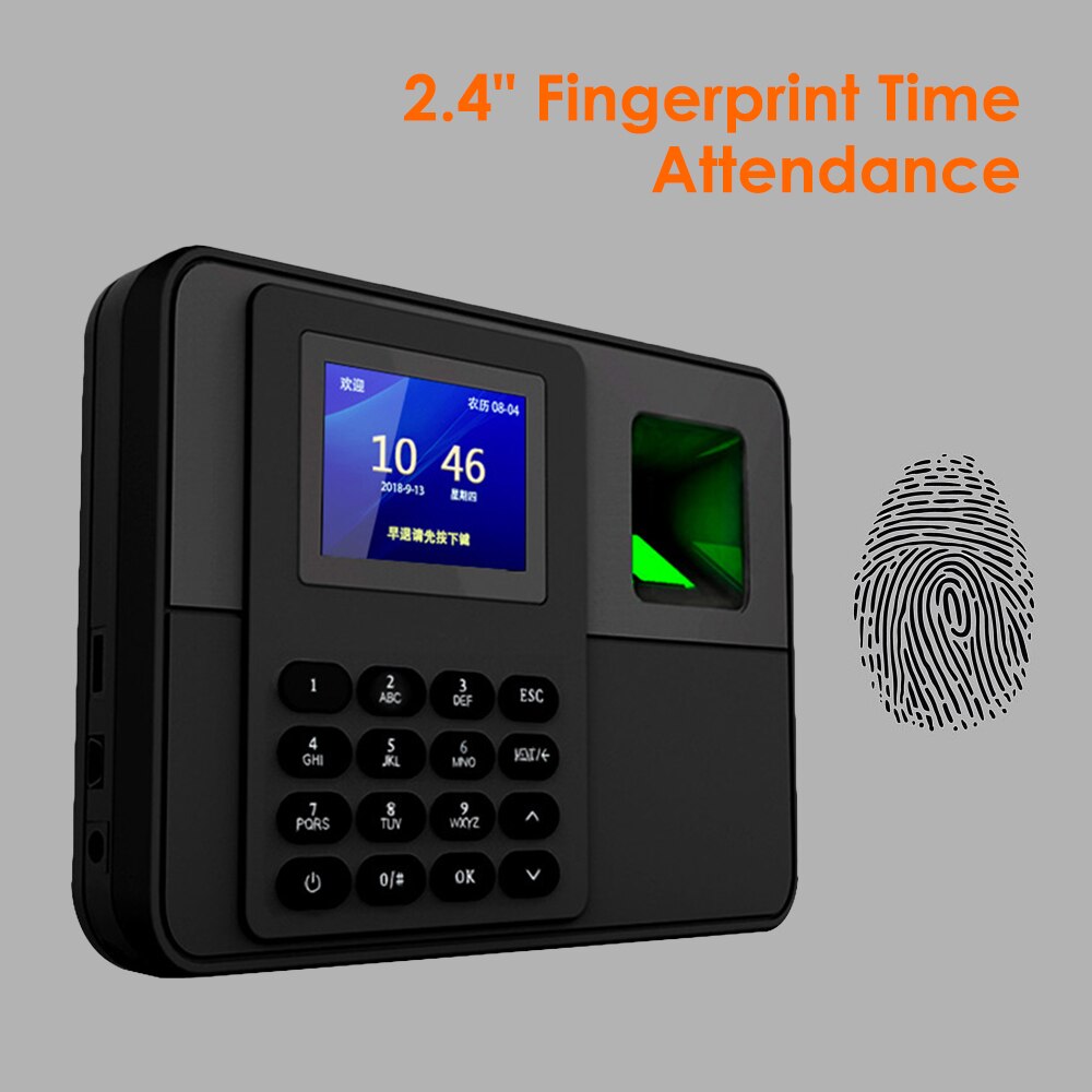 2.4 cal kolor TFT USB biometryczny linie papilarne czas obecności Realand zegar pracownik rejestrator czasu pracy czytnik cyfrowy maszyna