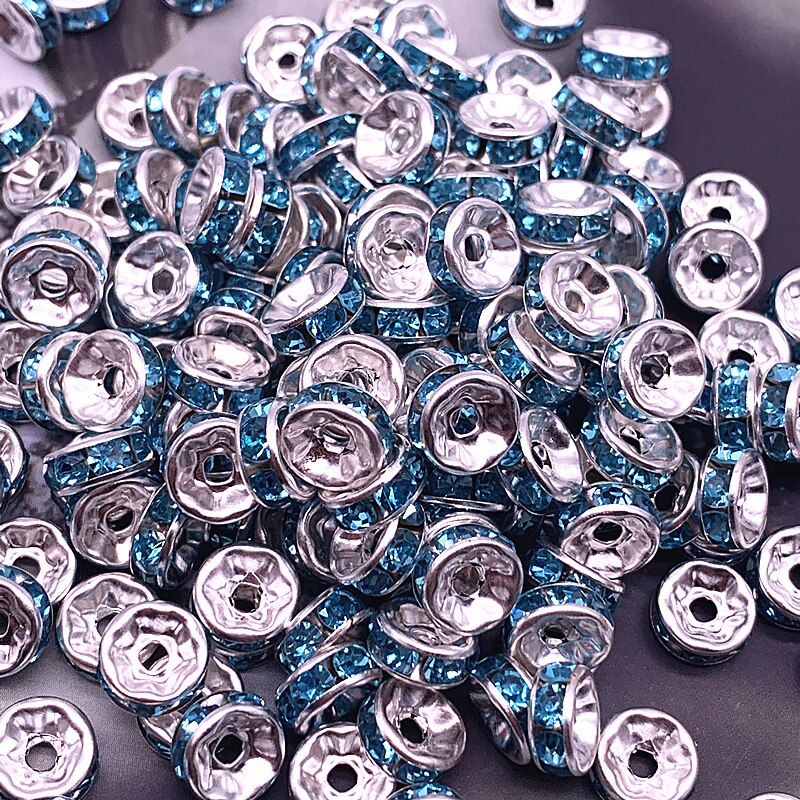 Nowy 50 sztuk 8mm czeskie Crystai Rhinestone szklane okrągłe koraliki dystansowe luzem koraliki do tworzenia biżuterii DIY bransoletka naszyjnik: 03