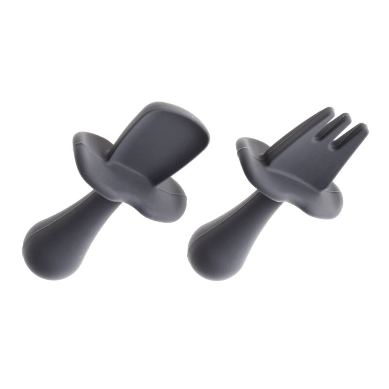 Babyvoeding Lepel Vork Set Zachte Siliconen Voeden Bestek Set Training Lepel