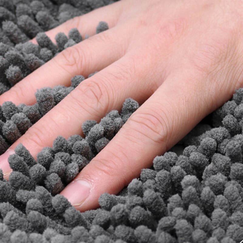 Chenille Bath Mat Soft Shaggy and Comfortable Super Absorbent and Thick Non-Slip Machine Washable for Bathroom TP