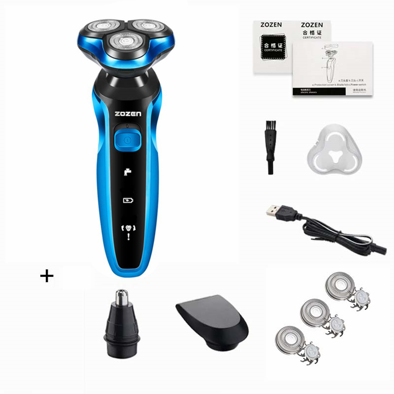 ZOZEN rasoir électrique rasoir électrique corps tondeuse à cheveux Machine à raser pour hommes femmes coupe cheveux tondeuse à barbe étanche: Argent