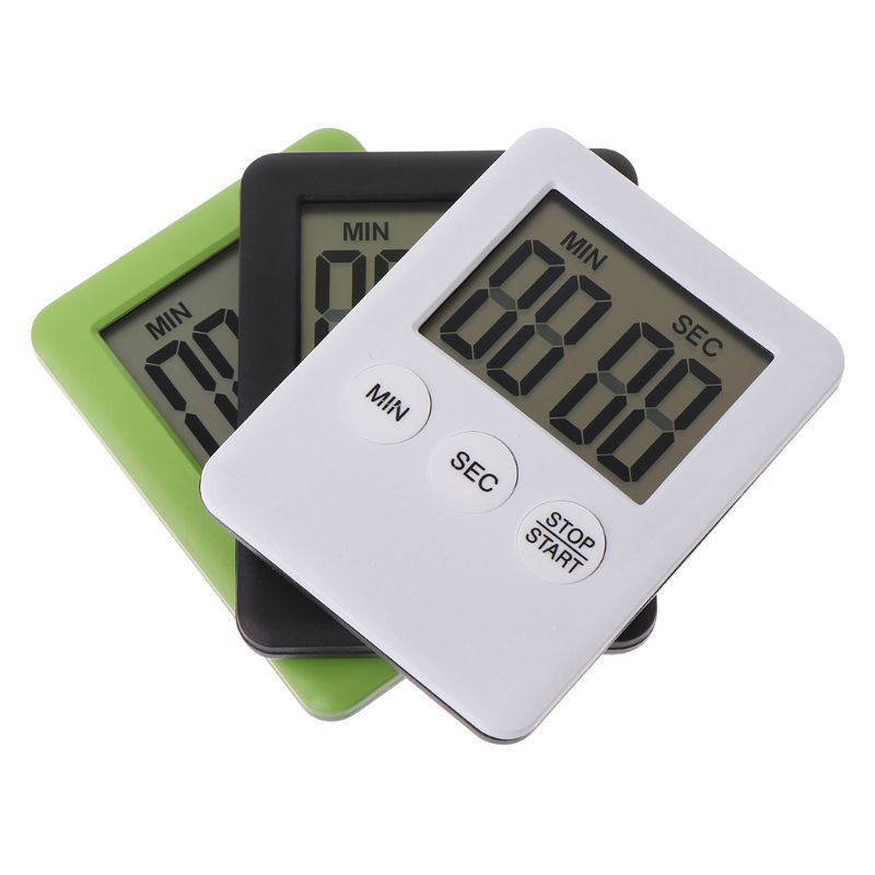 3 couleurs Super mince électronique LCD écran numérique cuisine minuterie carré cuisson compte à rebours alarme aimant horloge