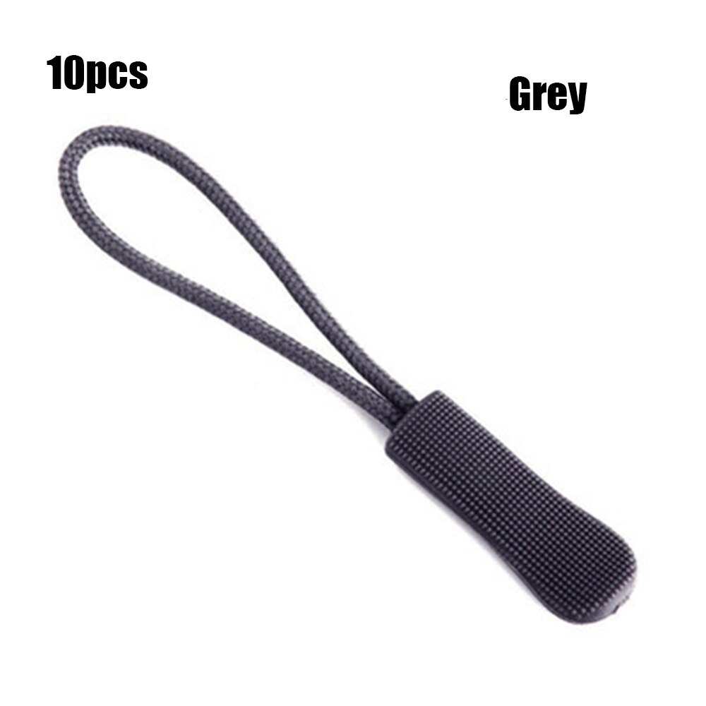 10Stck Postleitzahl Schnur Tab Ersatz Clip Reißverschluss ziehen Abzieher Ende passen Seil Schild Fixer Gebrochen Schnalle für NäHenne Reise tasche Koffer Zelt: grau