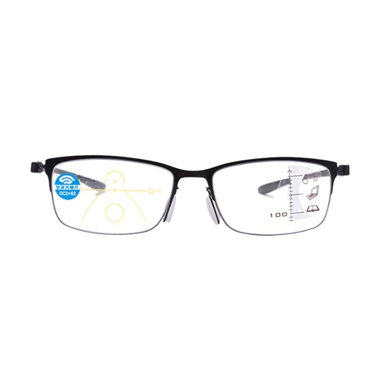 Men Women Progressive Multi Focus Reading Glasses Alloy Anti-Blue Presbyopic Glasses Eyewear Protector +1.0~+3.5