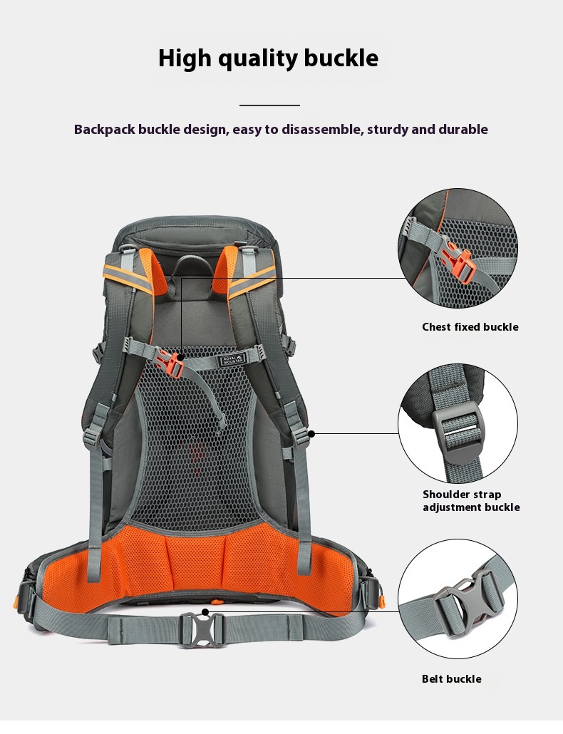 35L Camping Backpack Travel Bag For Men Large Capacity Outdoor Sport Trekking Hiking Mountaineering Shoulder Bag with Rain Cover