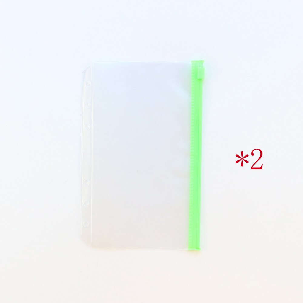 Domikee Creatieve School Reiziger Journal 6 Gaten Rits Innerlijke Zakjes Voor Loos-Leaf Binder Notebooks Organizer Bag Briefpapier A6: green
