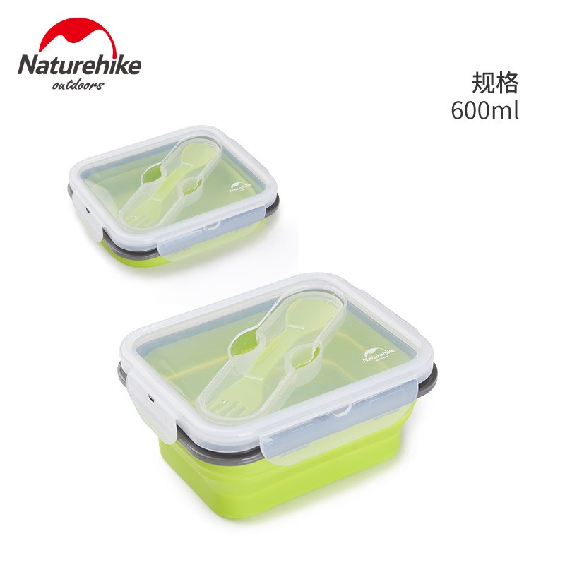 Naturehike Silicone Folding Bento Box Collapsible Portable Lunch Box for Food Dinnerware Food Container Food Bowl: S One grid
