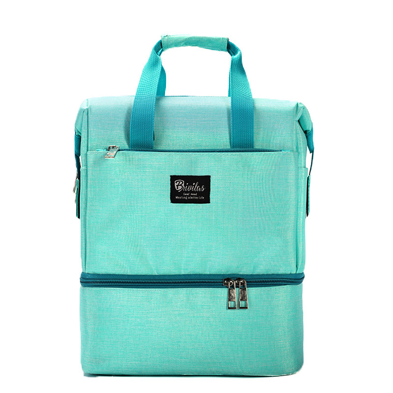 Mochila aislante para comida de bebé, bolsas térmicas calientes para botella de leche infantil de gran capacidad, Color sólido, a la , MBG0458