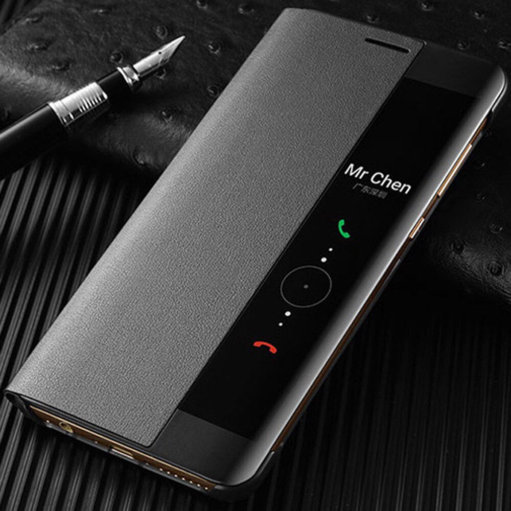 Smart view cover til huawei mate 10 pro mate 10 pro magnetisk stødsikkert cover til huawei mate 10 pro 10 pro flip læder telefoncover: Til kompis 10 / Mørkegrå