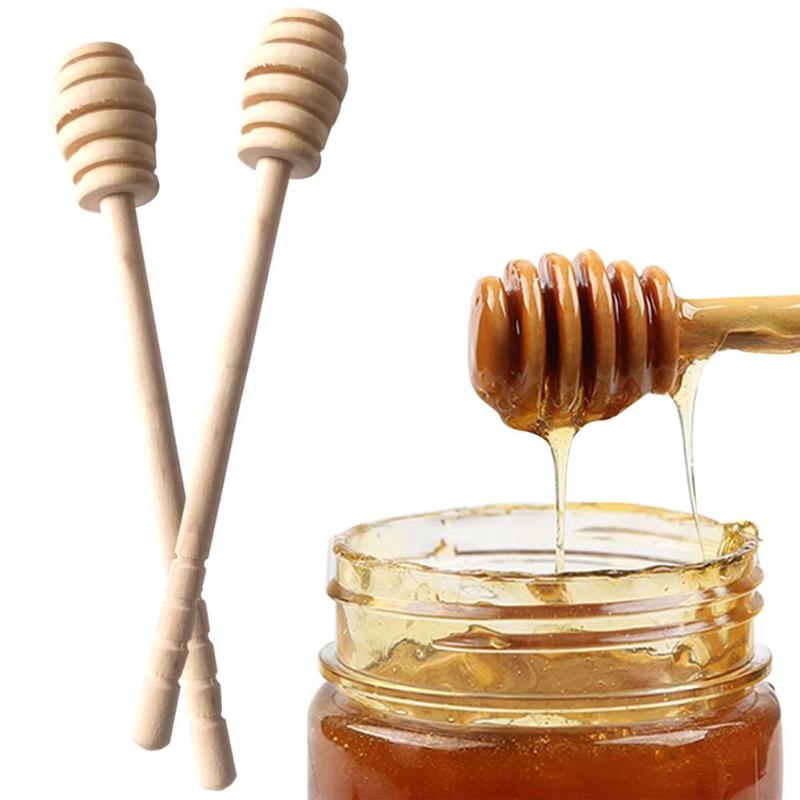 Lange Steel Houten Lepel Honing Honing Extractor voor Honey Pot Melk Thee Benodigdheden Gebruik Conveninently en Bediening Eenvoudig