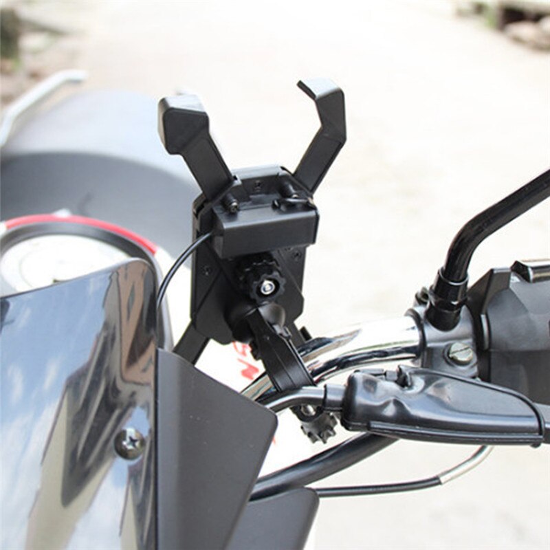 Motorfiets Lader Mobiele Telefoon Mount Houder Klem Met Usb Lader Atv Gps Houder