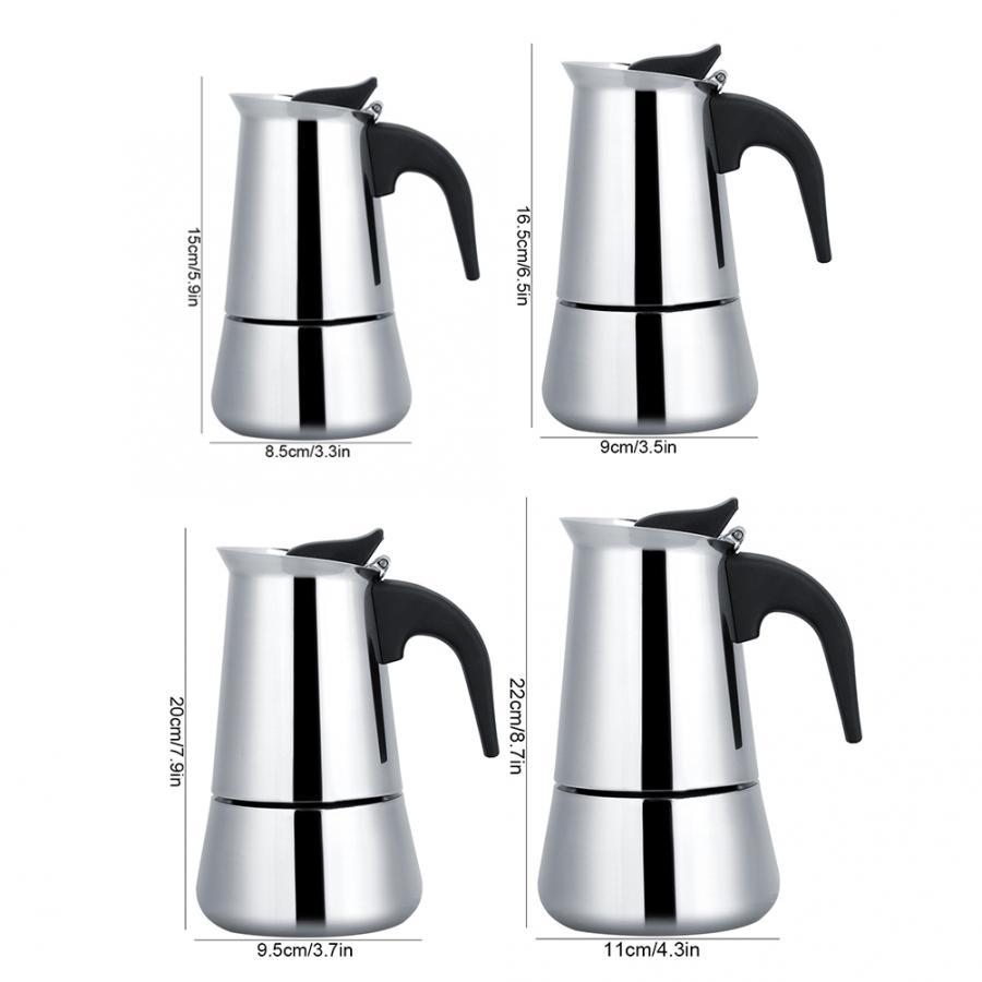 Ruostumattomasta teräksestä valmistettu kahvipannu mokka espresso latte perkolaattori liesi kahvinkeitin kattila perkolaattori juoma cafetiere latte liesi