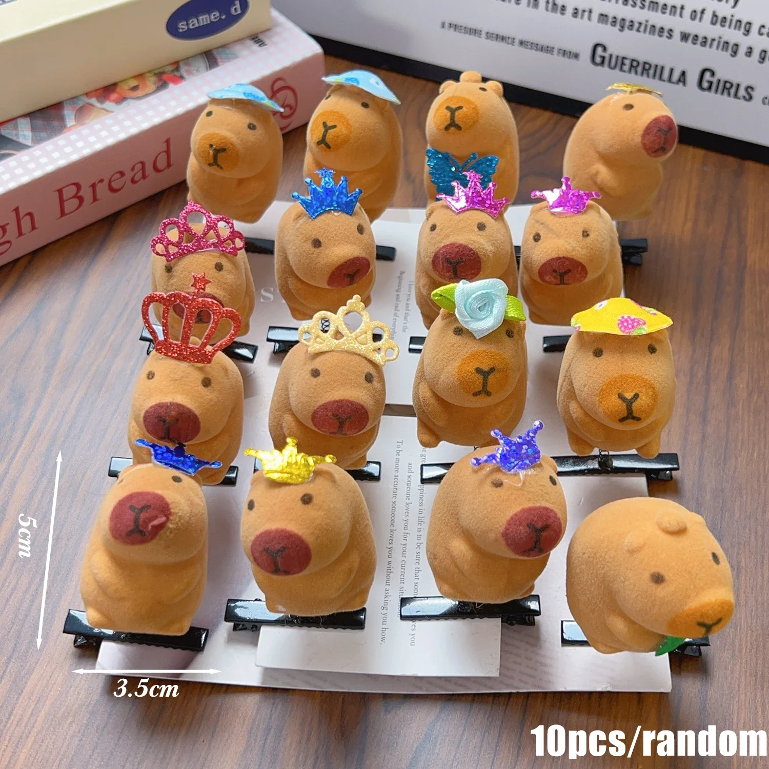Cute Capybara Hair Clip Children Funny Kawaii 3D Animal Plush Hairpin Duckbill Clips Headdress Lovely Kids Hair Accessories