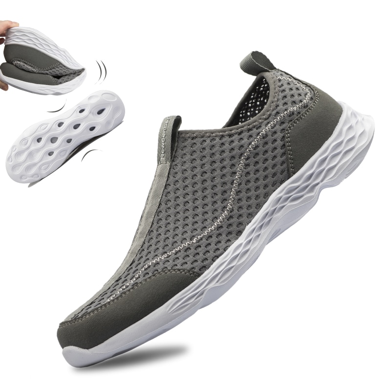 Sommar all mesh män & #39 ;s fritidsskor lätta ventilerande sneakers skor män utomhus vattenläcka snabbtorkande loafers sko plus storlek 15