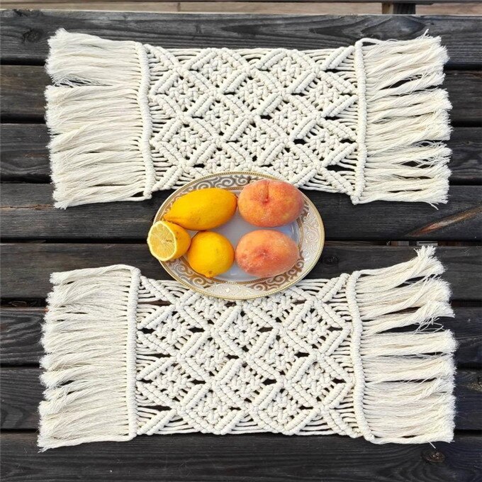 Handgemaakte Macrame Tafel Placemats Bruiloft Placemats