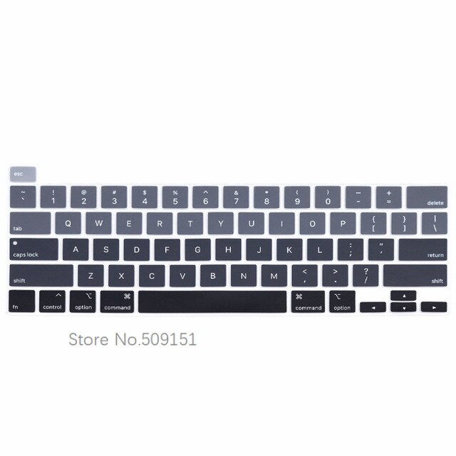 Housse de protection en Silicone pour MacBook Pro 16 pouces, couleur arc-en-ciel, Touch Bar et Touch ID A2141, pour clavier anglais et américain: Gradient grey