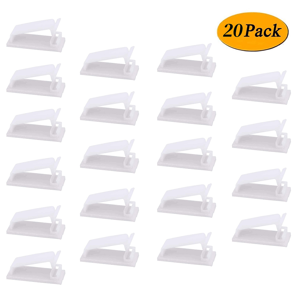 10/20/50Pcs Cable Organizer Self Adhesive Cable Clips USB Cable Management Clamp Car Home Wall Cord Holder Charging Wire Winder: black