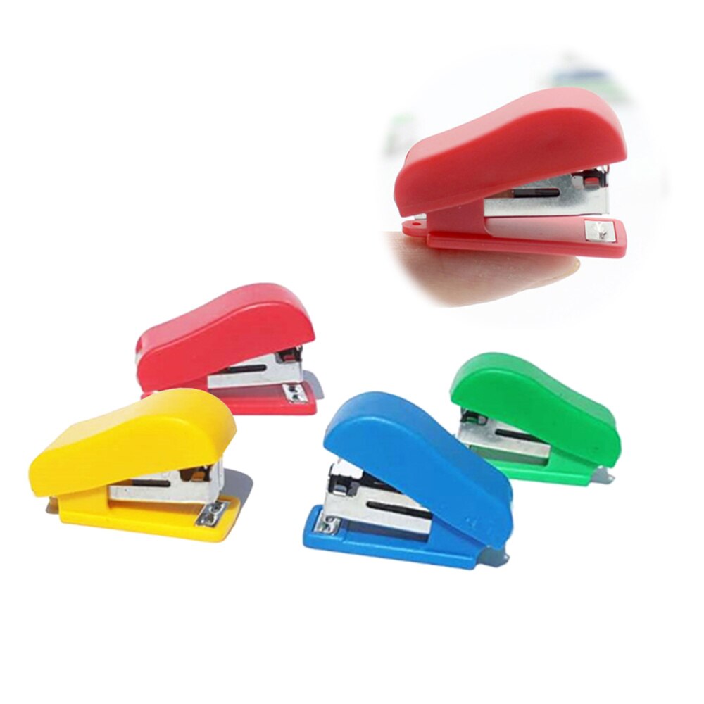 4pcs Staplers with Staple Hand Press Cartoon Desktop Mini Stapler for Kids Students Children