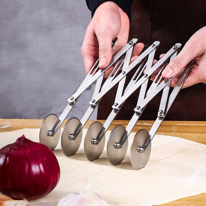 Cortador de 1/3/5/7 ruedas, divisor de masa, cuchillo lateral para Pasta, hoja de rodillo de acero inoxidable, pelador de masa para Pizza ajustable, herramienta de cocina