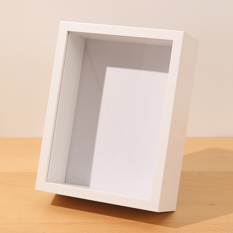 3/5 cm tiefer, transparenter Schattenkastenrahmen, Blumenstrauß-Display, Blumenkoffer, tief für Bastelarbeiten, 3D-Bild, Erinnerungsstücke, Memory, Holztischplatte: 5 zoll / Orange