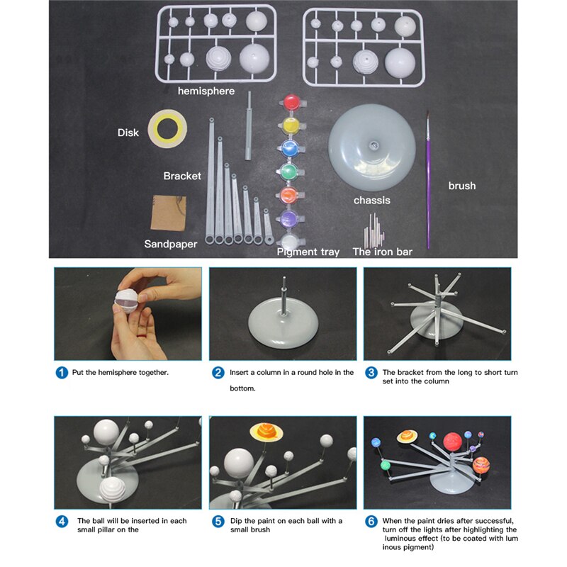 ソーラーシステムモデル 9 惑星キット天文学絵画モデル科学プラネタリウム教育のおもちゃ宇宙おもちゃ