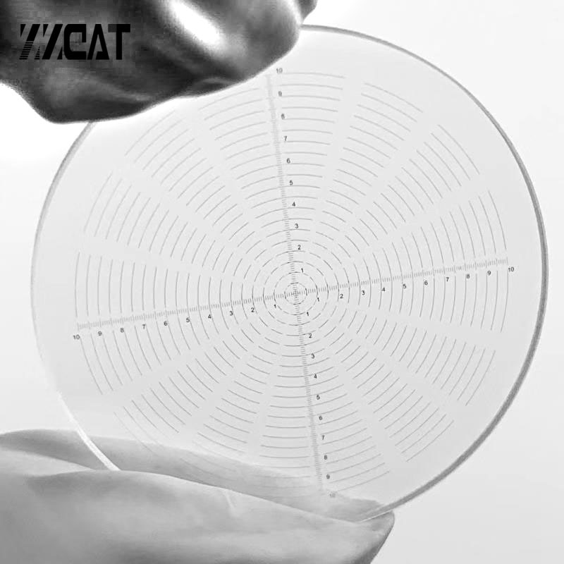 913 DIV 0.1mm 0.5mm Circle Calibration Slide Eyepiece Graticule Measuring Glass Concentric Circle Micrometer