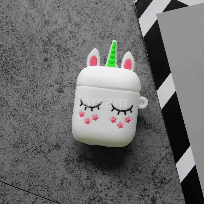 2020 per Airpods 2 Custodia In Silicone Del Punto Del Fumetto di Caso Della Copertura Per Apple Airpods Sveglio del Trasduttore Auricolare 3D caso Cuffia Per Earpods christm: white horse