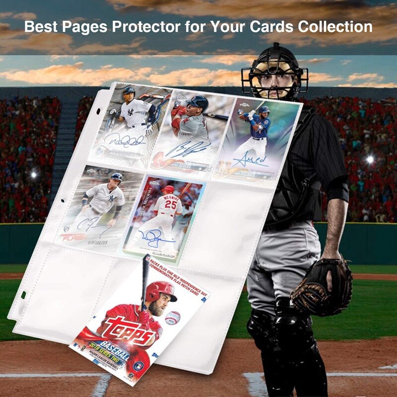 36-Pack Of 9-Pocket Trading Card Sleeve Pages - Top-Loading Binder Sheets, Made In USA